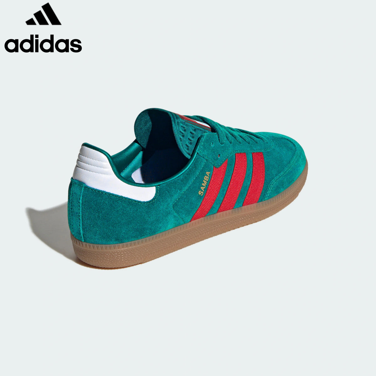Adidas  samba  women's shoes  men's samba sneakers  Green Red Suede Unisex Sneakers