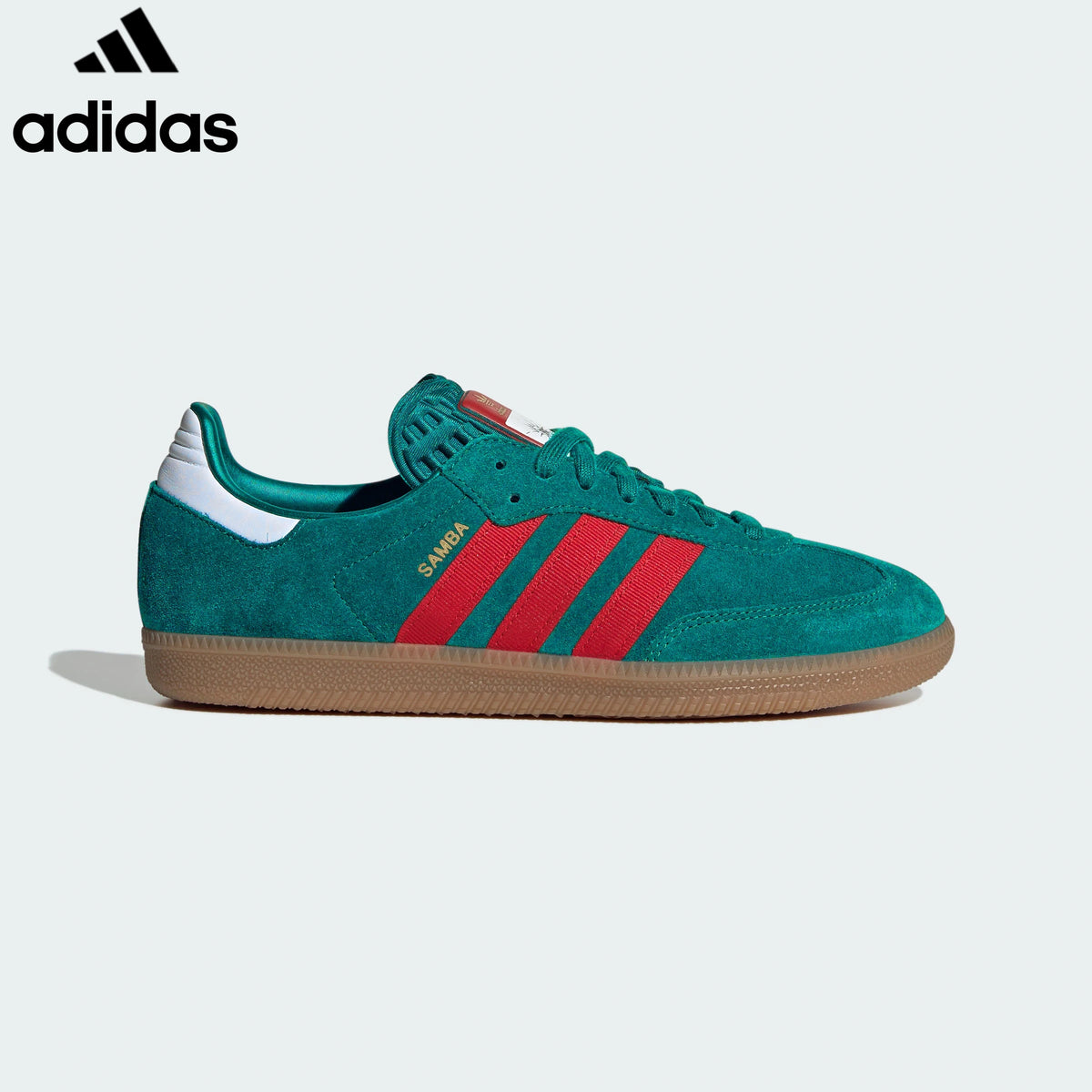 Adidas  samba  women's shoes  men's samba sneakers  Green Red Suede Unisex Sneakers