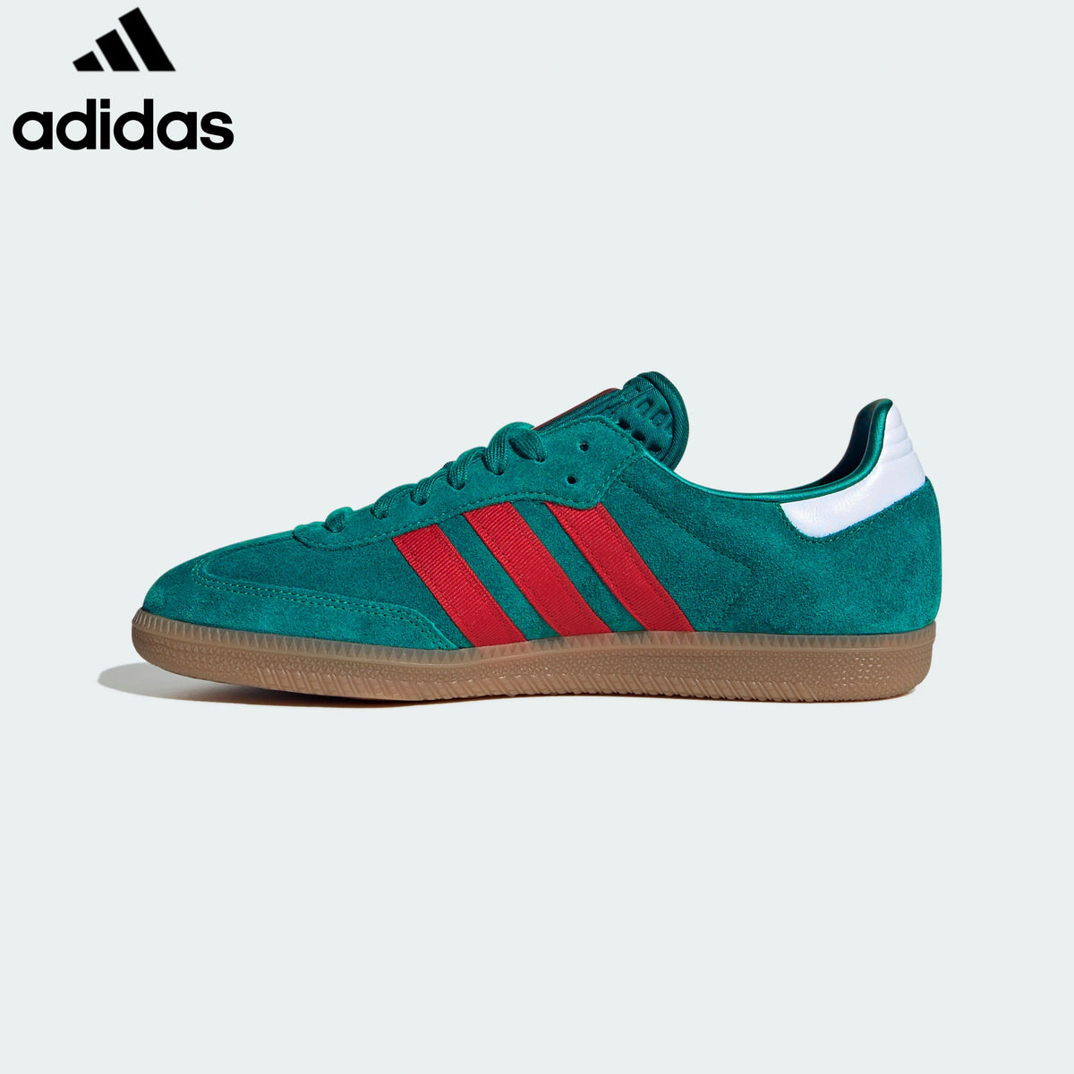 Adidas  samba  women's shoes  men's samba sneakers  Green Red Suede Unisex Sneakers