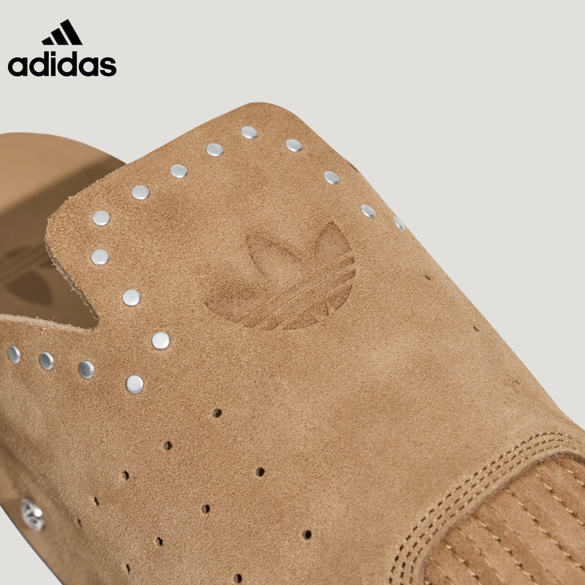 adidas Superstar Tan Suede Rivet Mule Slip-On Shoes
