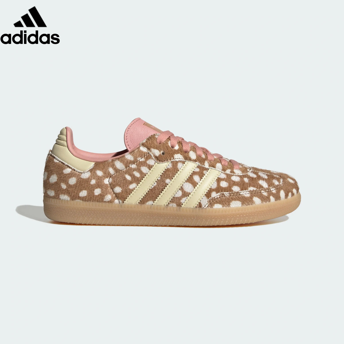 Adidas samba  women's shoes  men's samba sneakers  Samba OG Sneakers – Brown Polka Dot/Pink | Unisex