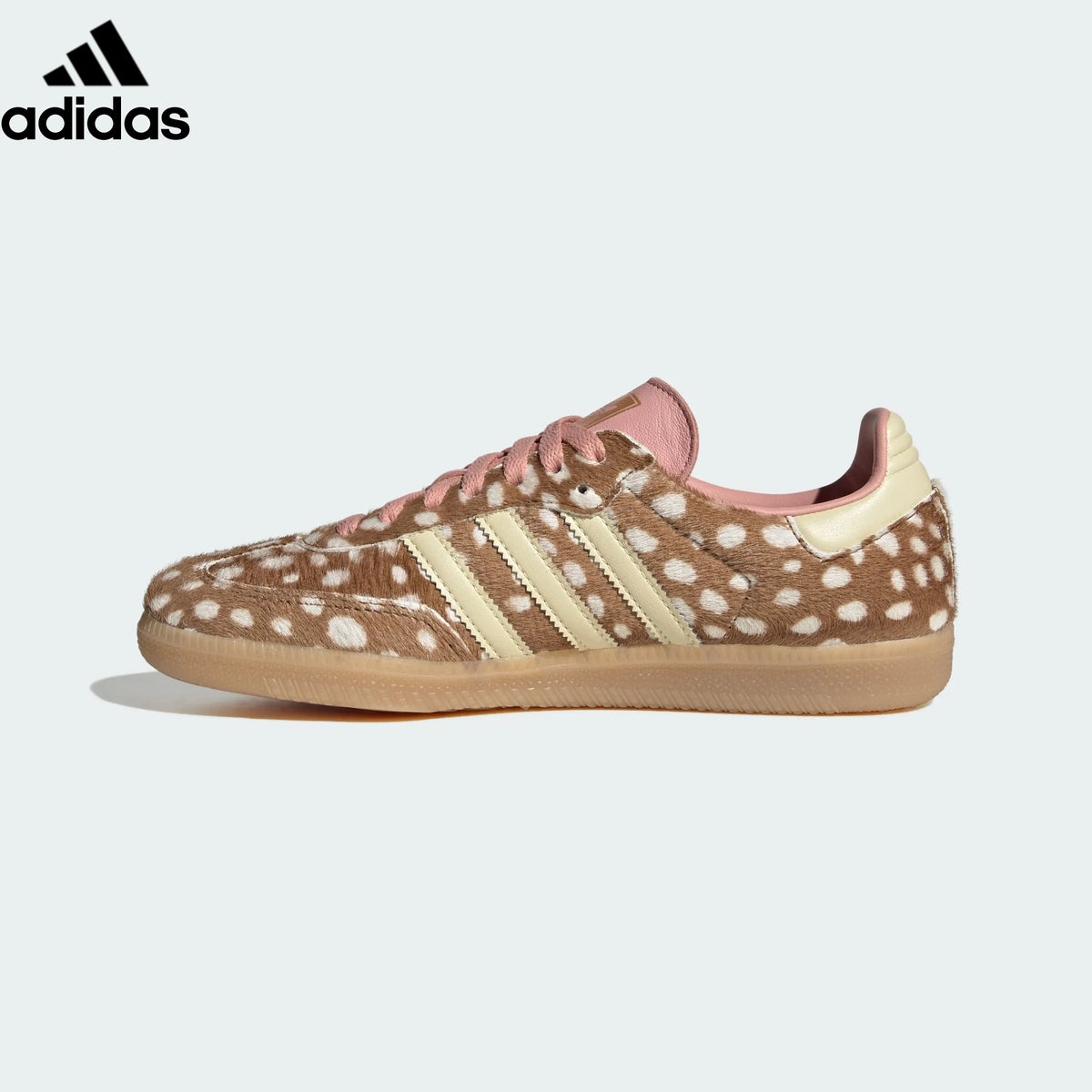 Adidas samba  women's shoes  men's samba sneakers  Samba OG Sneakers – Brown Polka Dot/Pink | Unisex