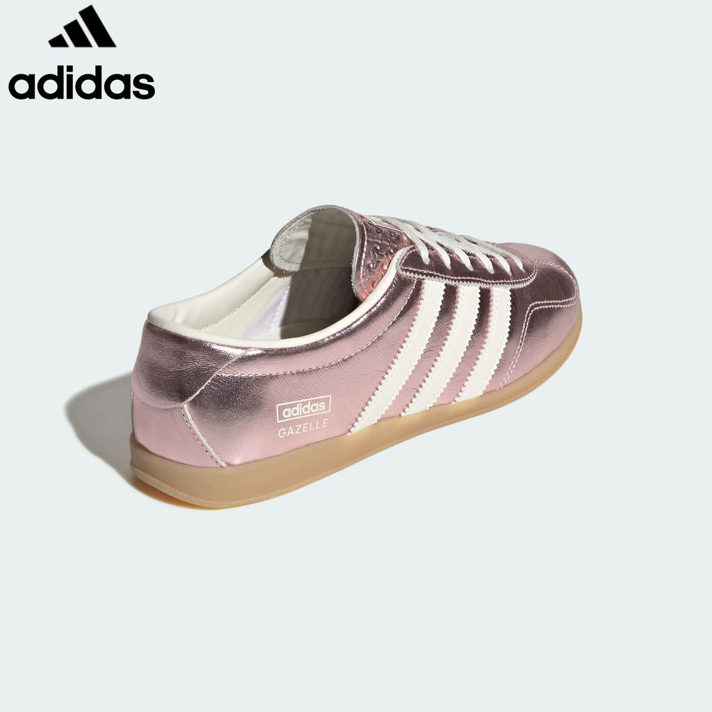 Adidas  samba  women's shoes  men's samba sneakers Gazelle Metallic Pink White Unisex Sneakers