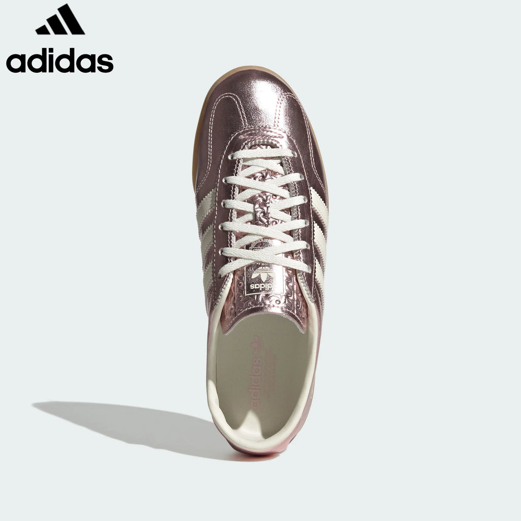 Adidas  samba  women's shoes  men's samba sneakers Gazelle Metallic Pink White Unisex Sneakers