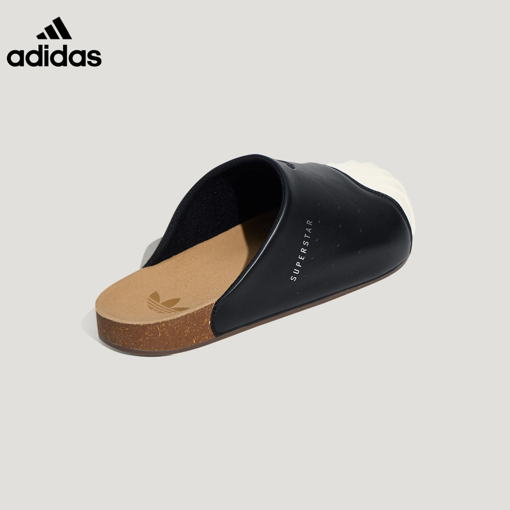 adidas Superstar Black Leather Mule Slip-On Shoes