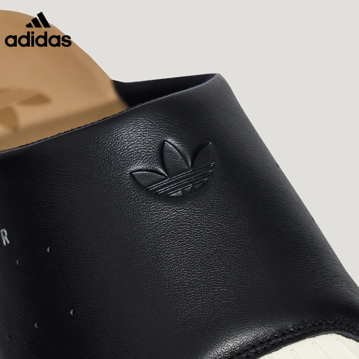 adidas Superstar Black Leather Mule Slip-On Shoes