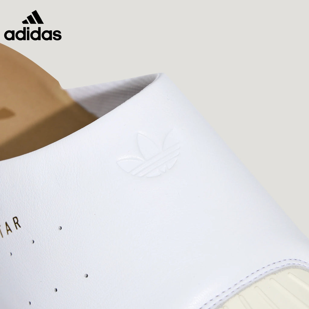 adidas Superstar White Leather Mule Slip-On Shoes