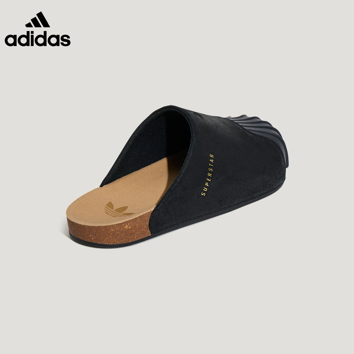 adidas Superstar Black Suede Mule Slip-On Shoes