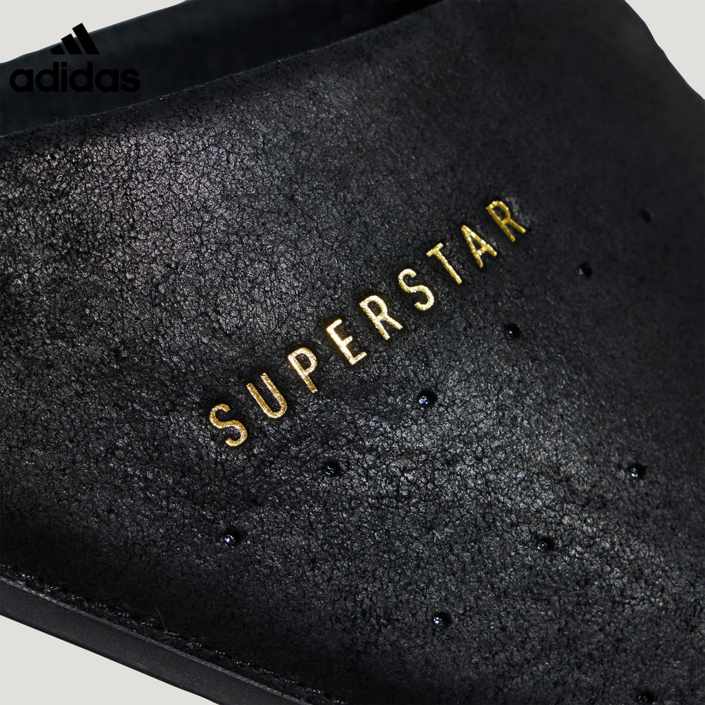 adidas Superstar Black Suede Mule Slip-On Shoes
