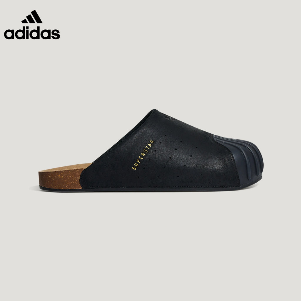 adidas Superstar Black Suede Mule Slip-On Shoes