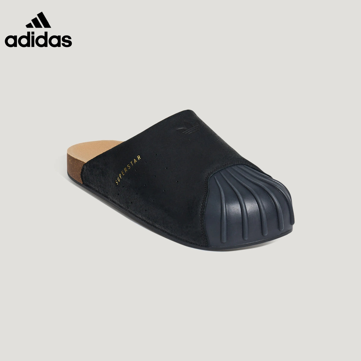 adidas Superstar Black Suede Mule Slip-On Shoes