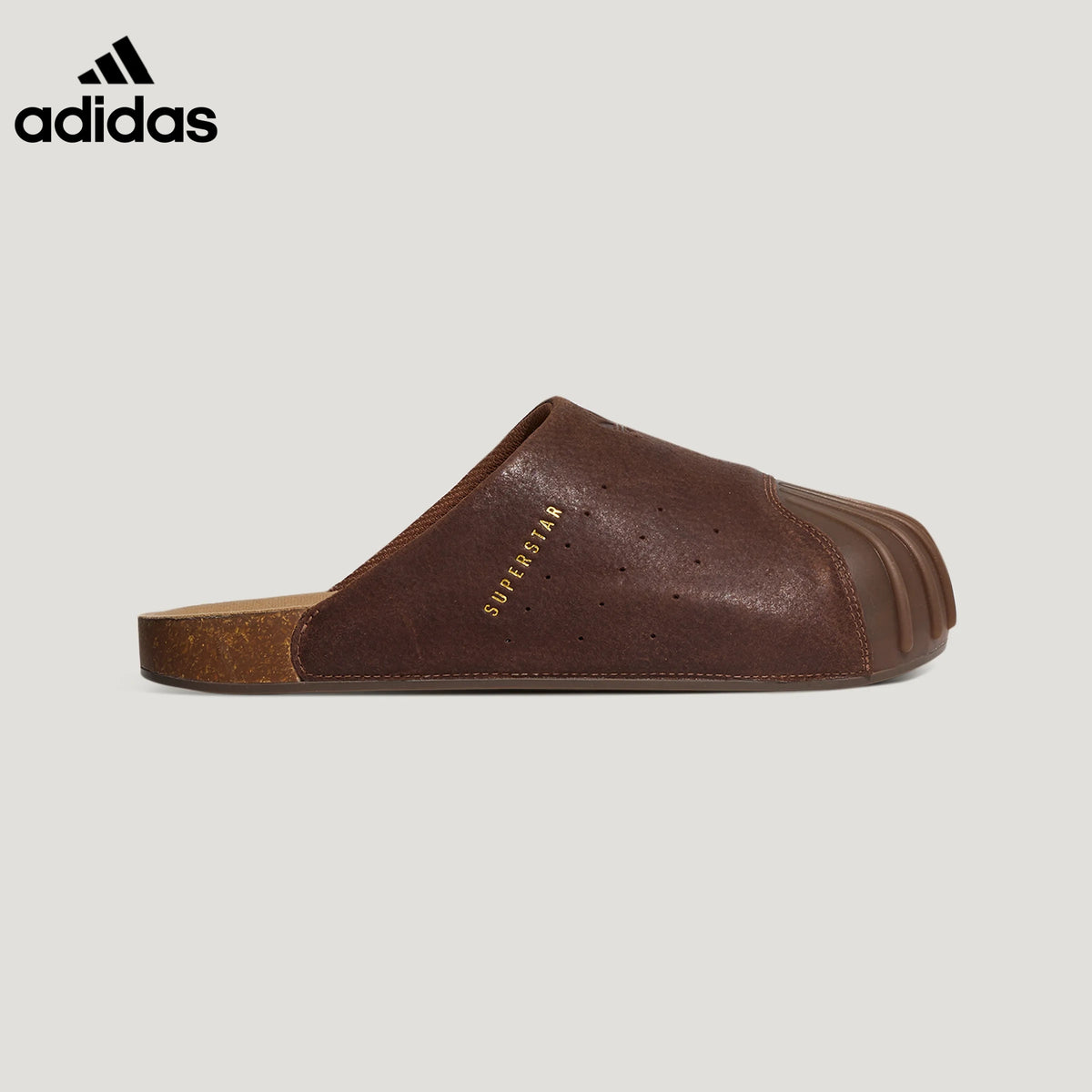 adidas Superstar Brown Suede Mule Slip-On Shoes