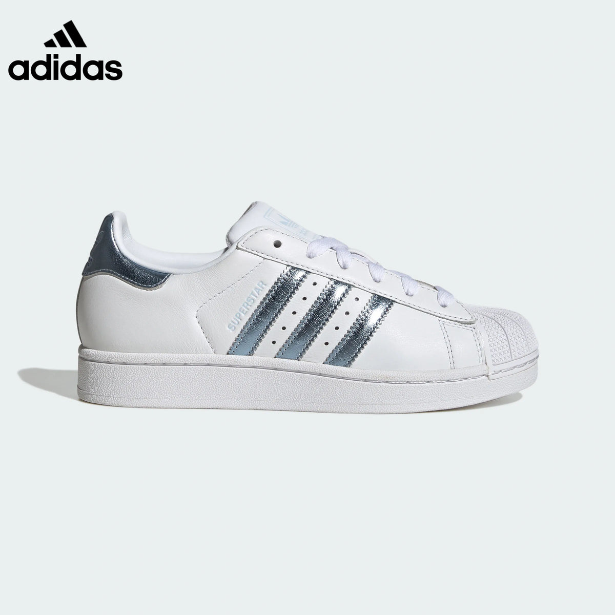 adidas Superstar White Silver Sneakers
