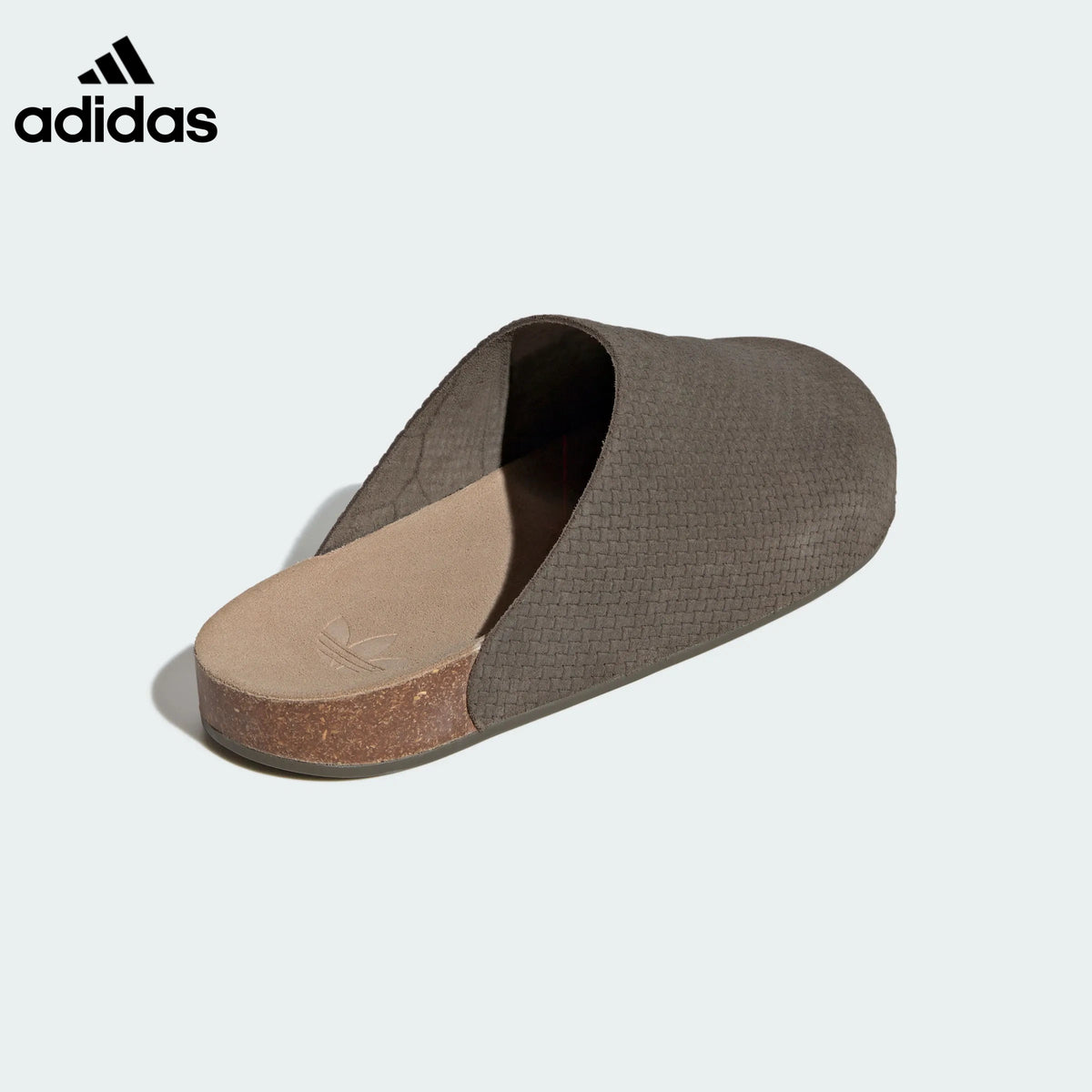 adidas Dark Taupe Waffle-Textured Mule Slip-On Shoes