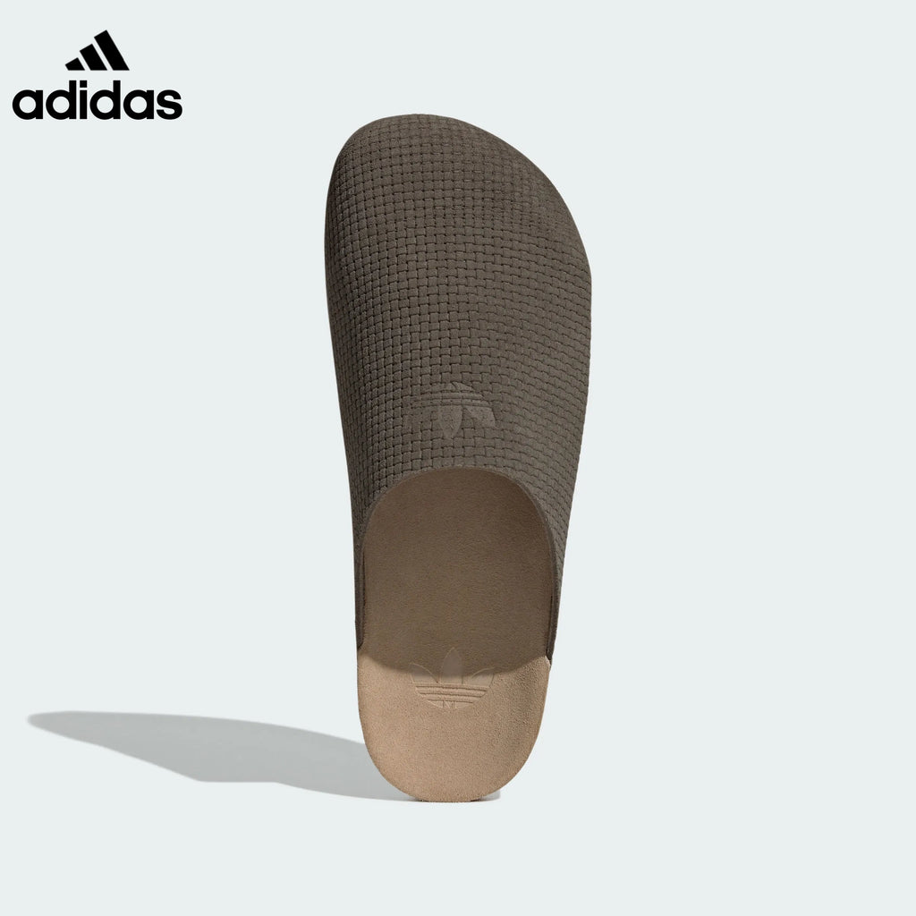 adidas Dark Taupe Waffle-Textured Mule Slip-On Shoes