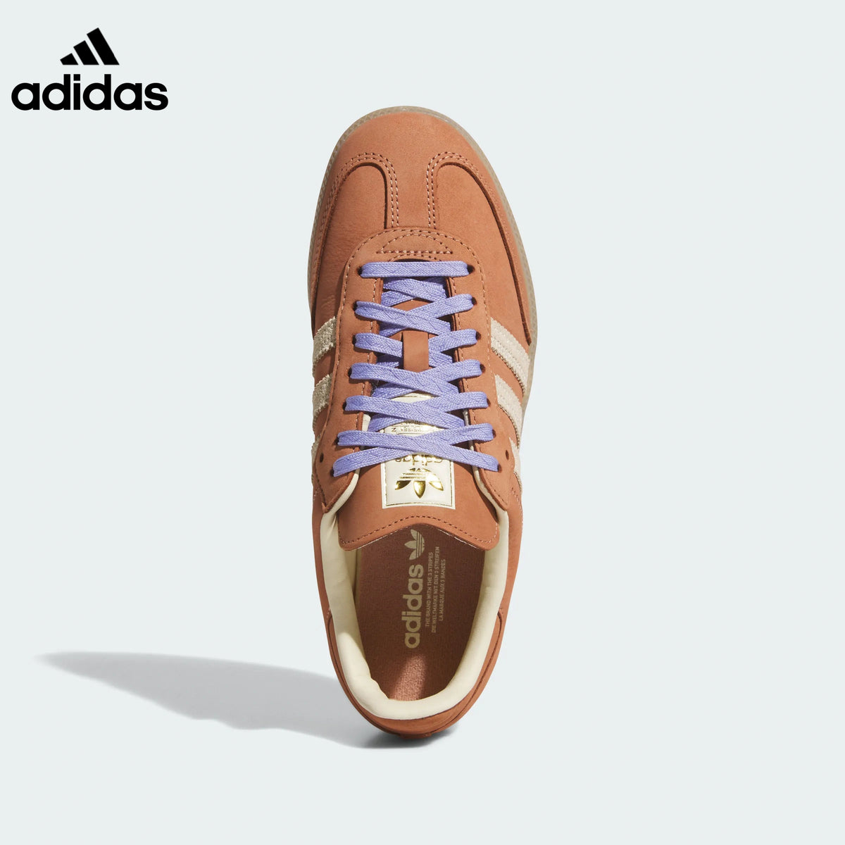 adidas Samba OG Sneakers – Rust Orange with Light Purple Laces