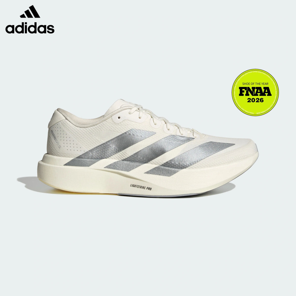 adidas Adizero Evo Pro Running Shoes - Off White/Silver