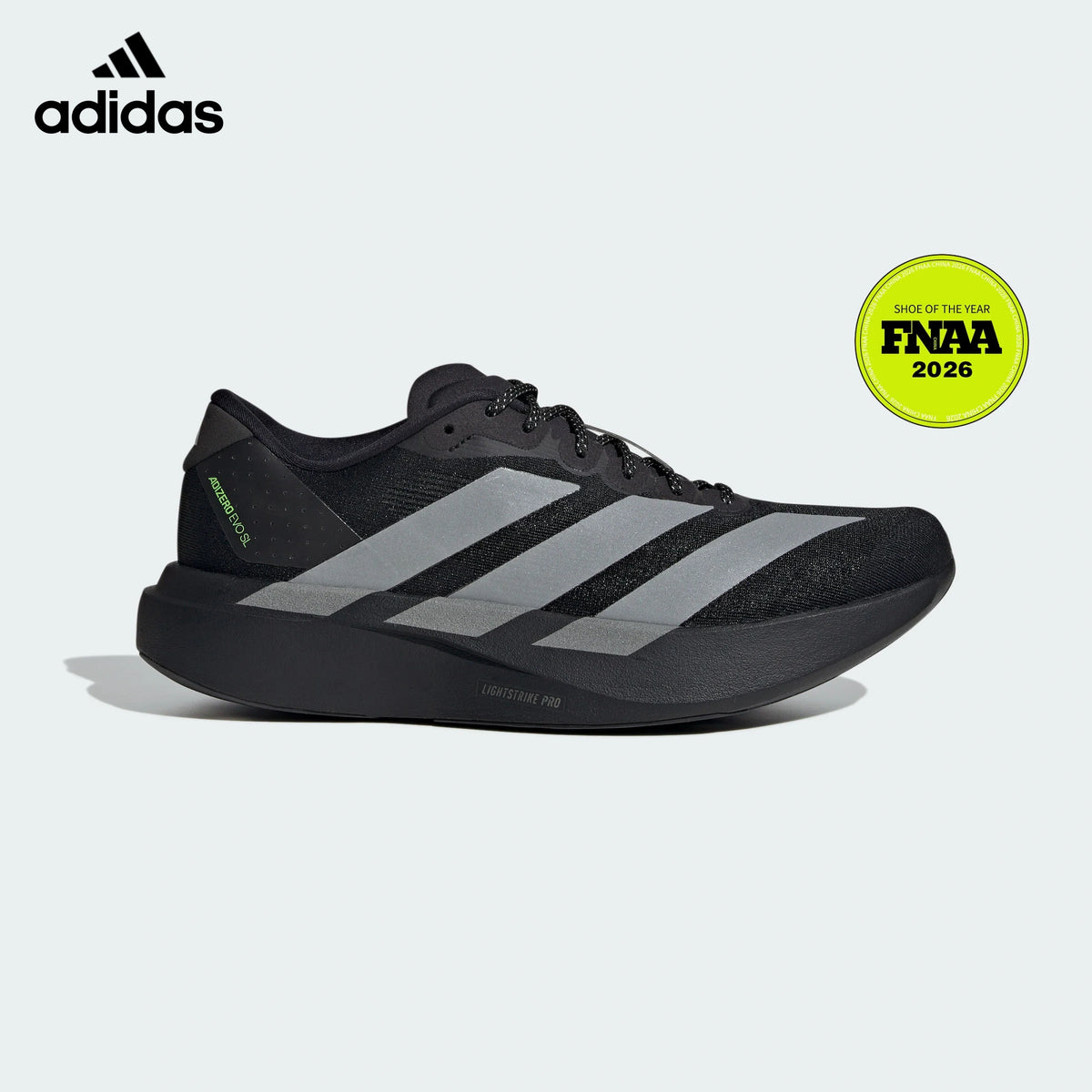 Adidas Adizero Evo SL Black Silver Unisex Running Shoes