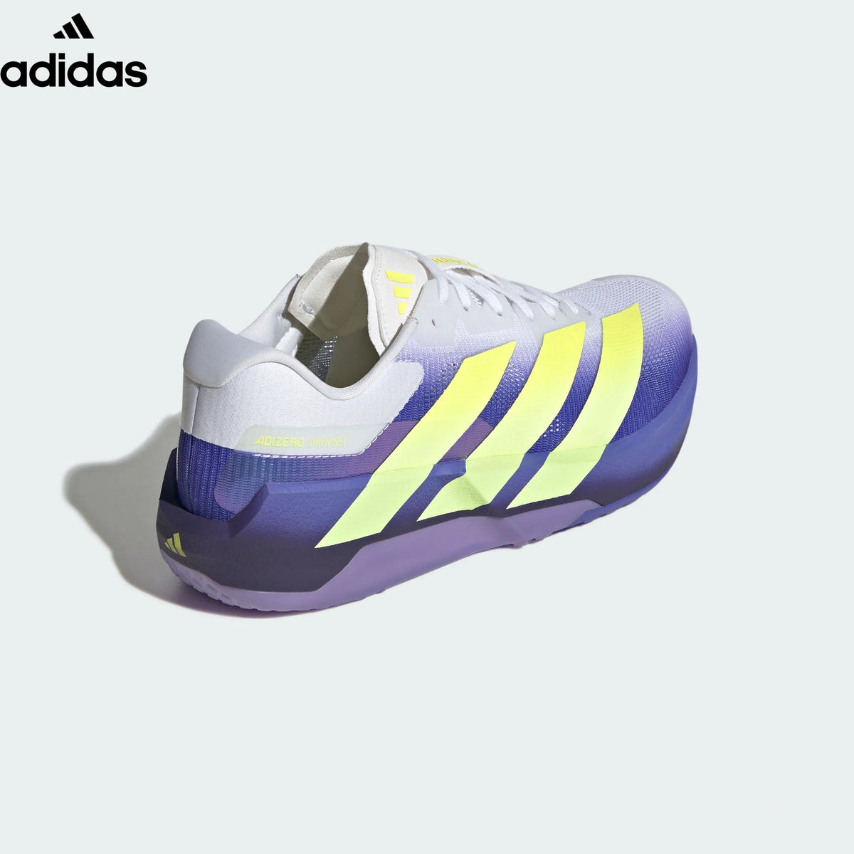 adidas Adizero Dropset White Purple Yellow Running Shoes