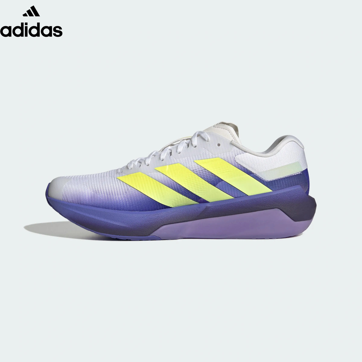 adidas Adizero Dropset White Purple Yellow Running Shoes