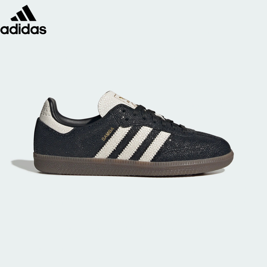 Adidas  samba  women's shoes  men's samba sneakers OG Sneakers – Black/White Rhinestone | Unisex
