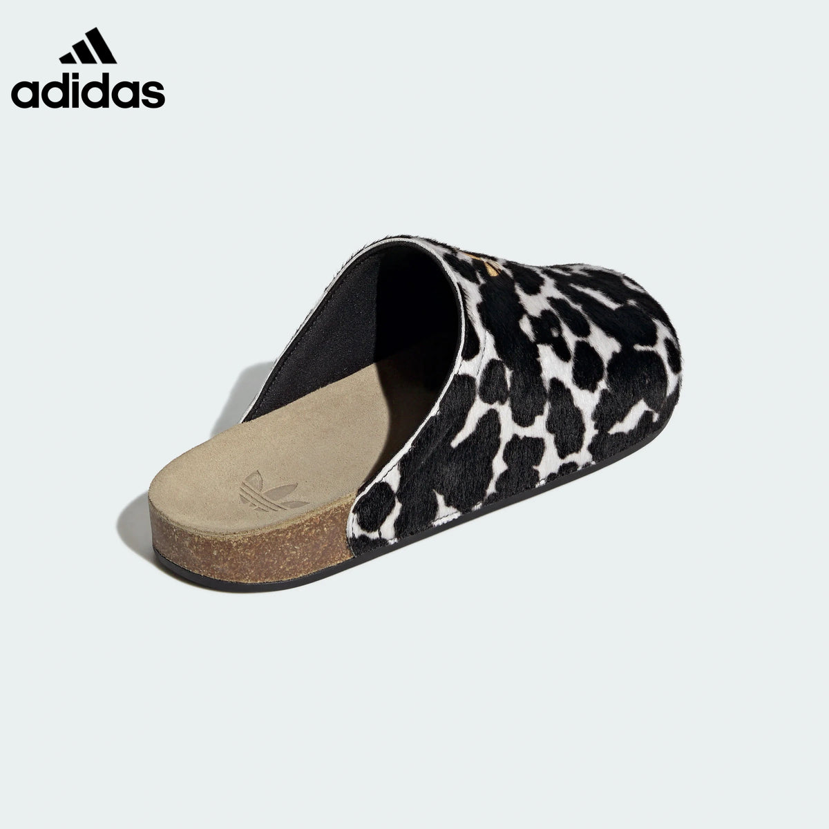adidas Cow-Print Furry Mule Slip-On Shoes