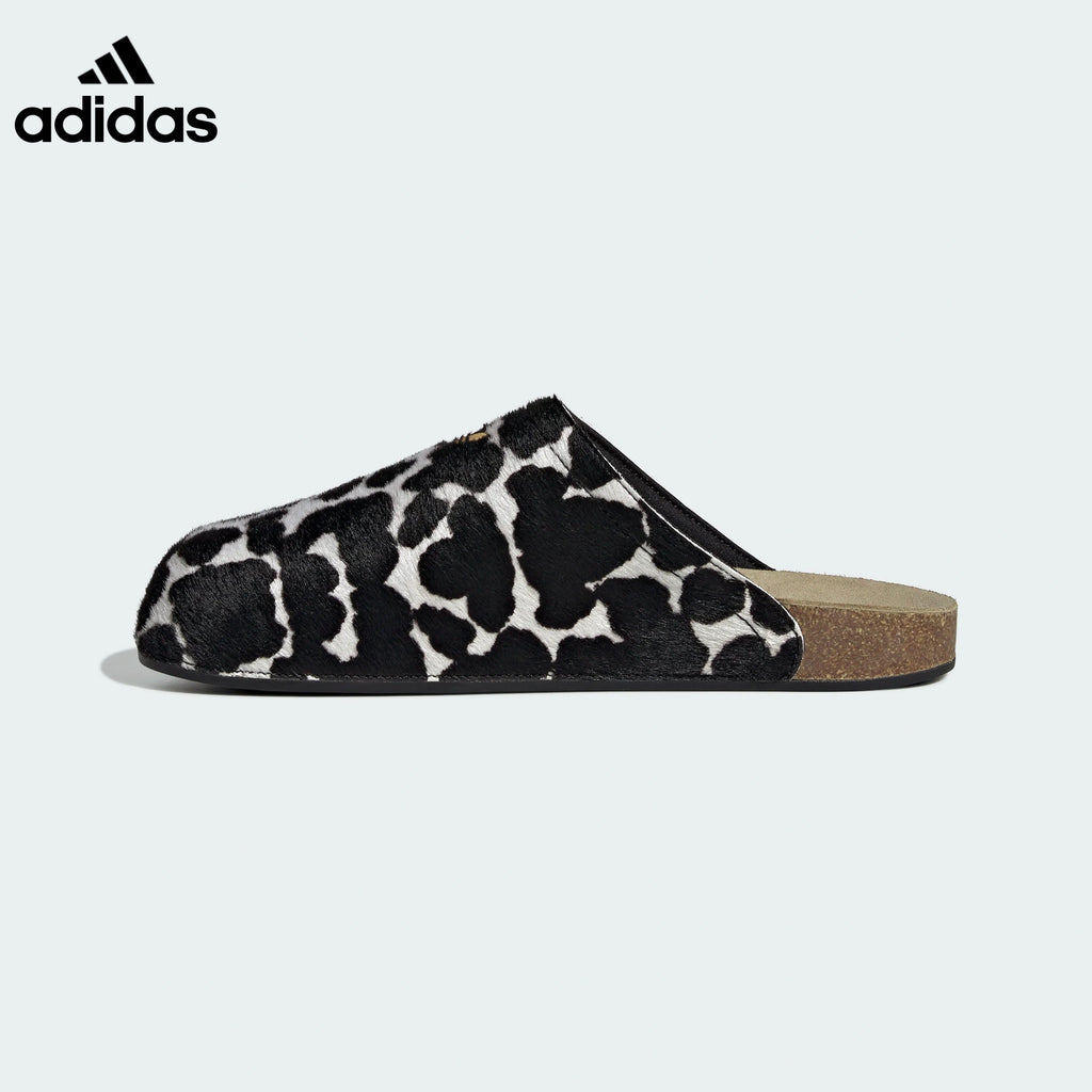 adidas Cow-Print Furry Mule Slip-On Shoes