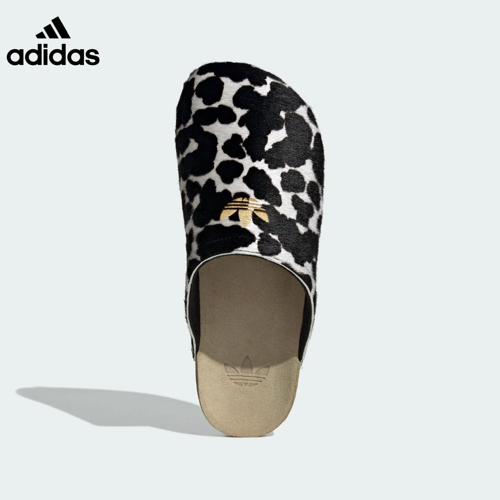 adidas Cow-Print Furry Mule Slip-On Shoes
