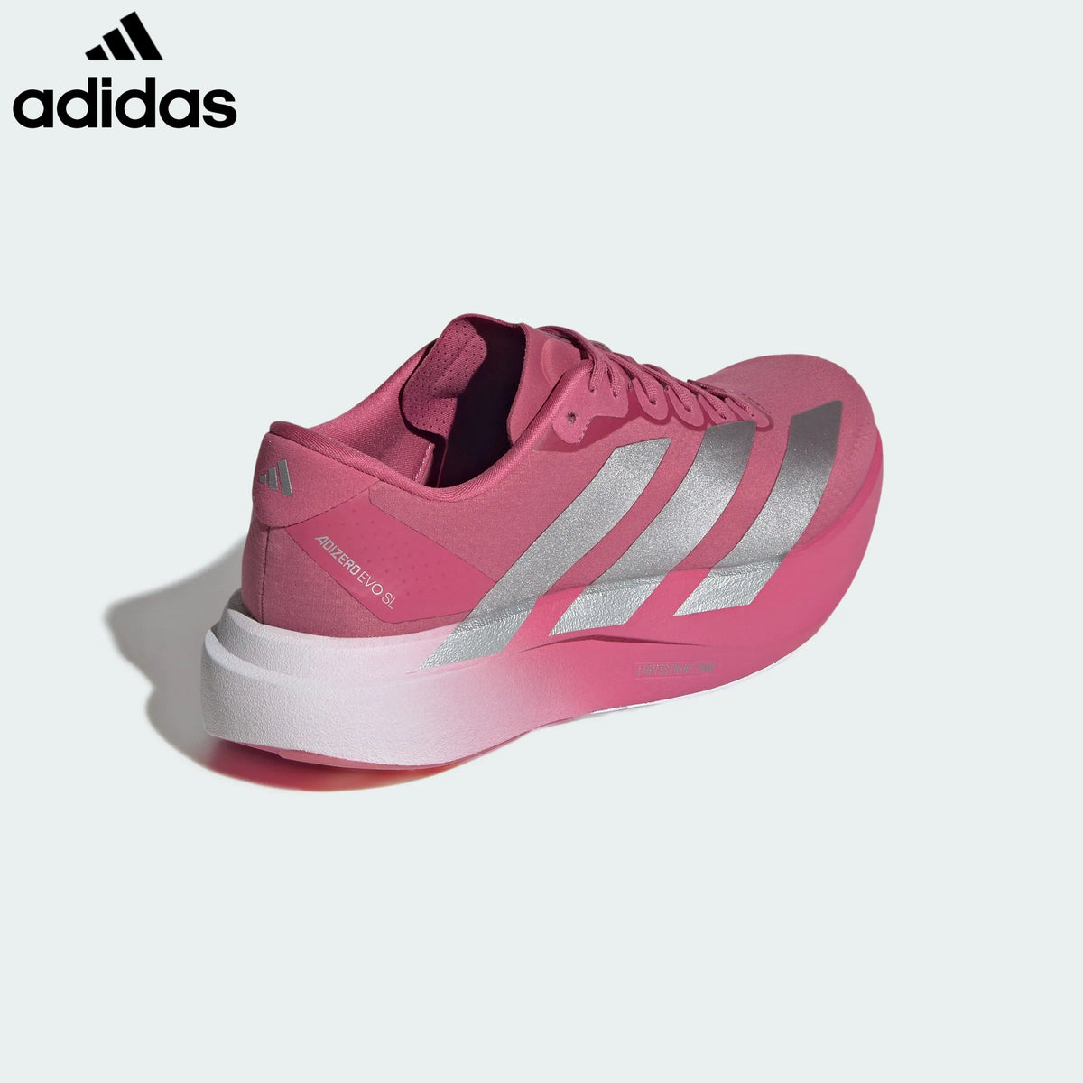 Adidas Adizero Evo SL Pink Silver Unisex Running Shoes