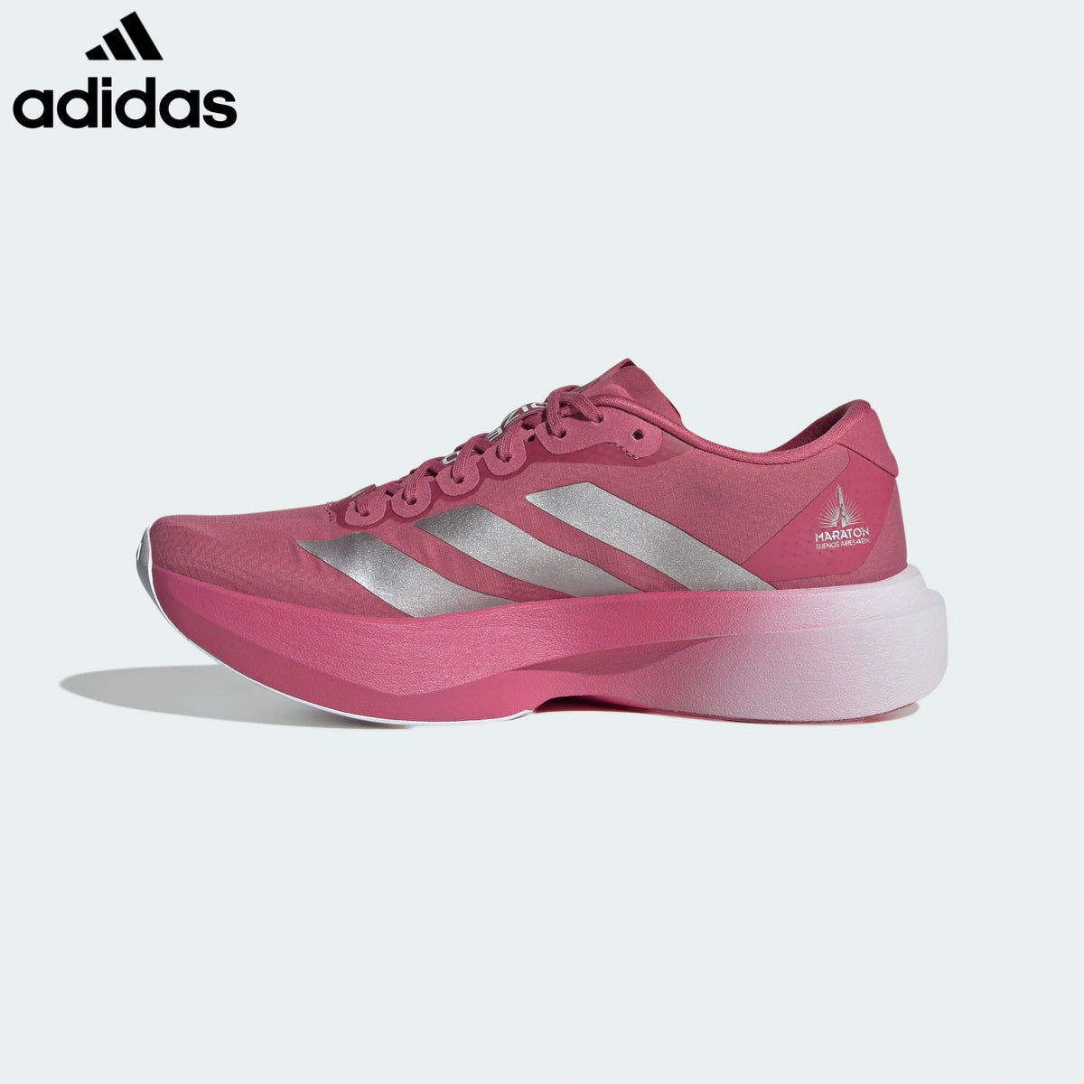 Adidas Adizero Evo SL Pink Silver Unisex Running Shoes