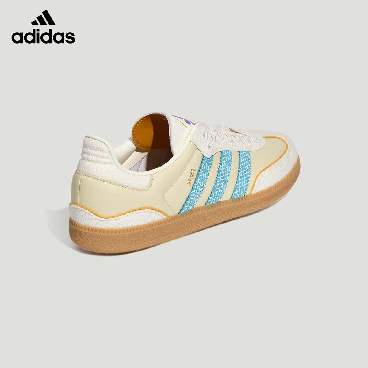 adidas samba  women's shoes  men's samba sneakers Cream Light Blue Gum Sneakers
