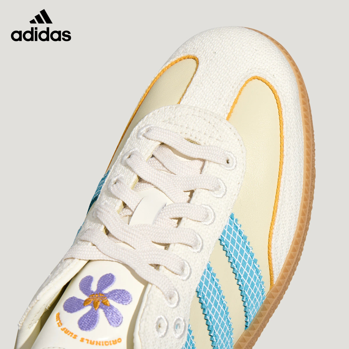 adidas samba  women's shoes  men's samba sneakers Cream Light Blue Gum Sneakers