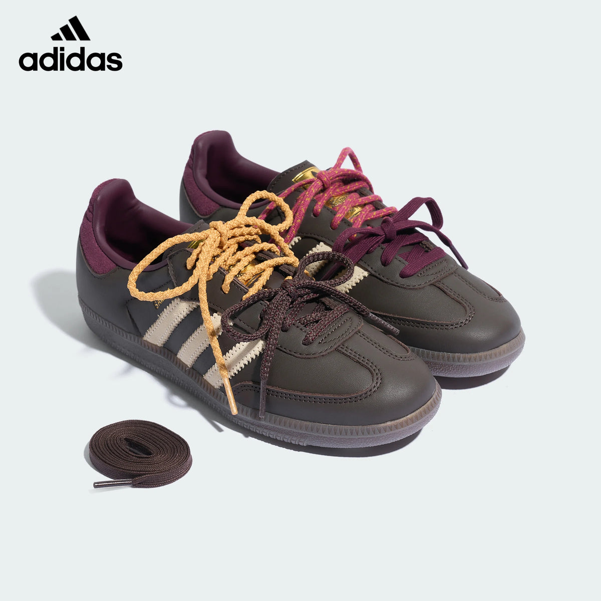 adidas samba  women's shoes  men's samba sneakers Dark Brown Maroon Sneakers