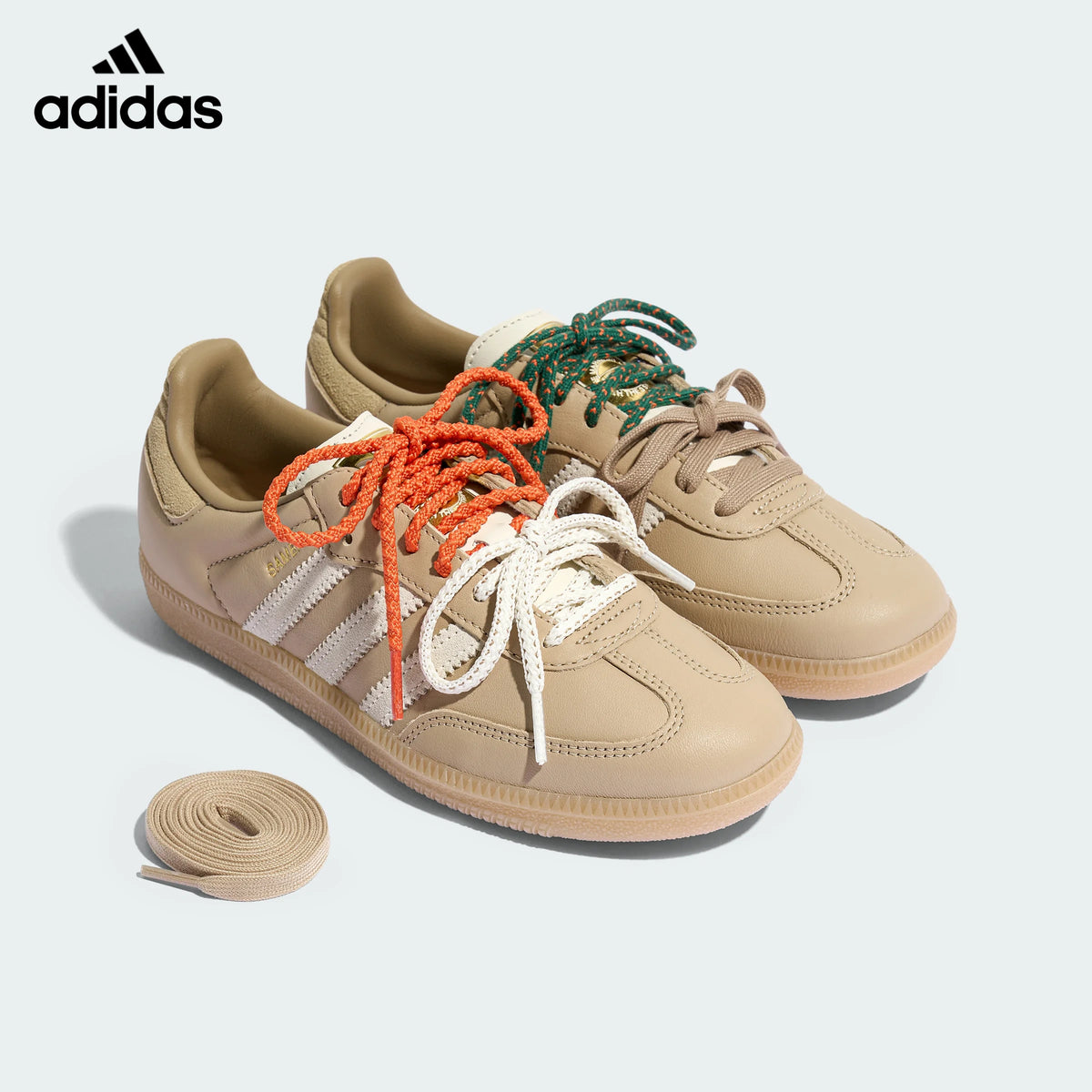 adidas samba  women's shoes  men's samba sneakers Cream Woven Gum Sneakers
