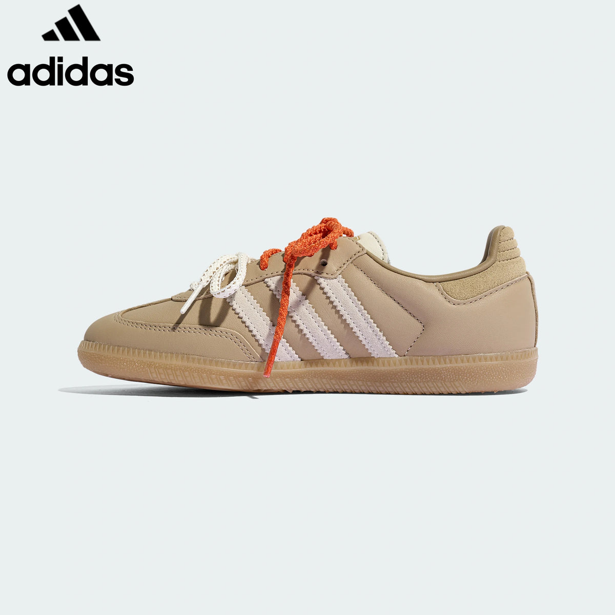 Adidas  samba  women's shoes  men's samba sneakers  Beige Double Lace Unisex Sneakers