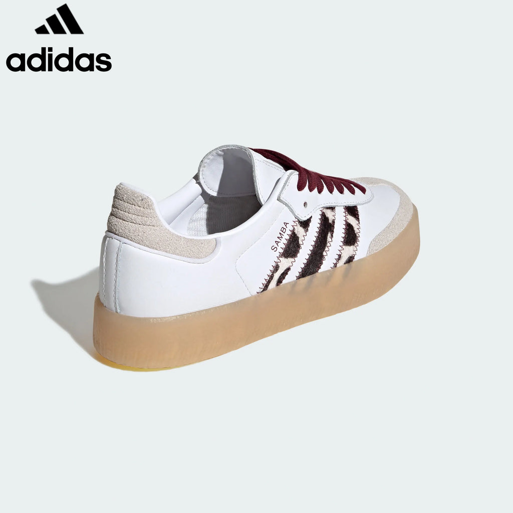 Adidas  samba  women's shoes  men's samba sneakers  Sambae White Leopard Stripe Unisex Sneakers