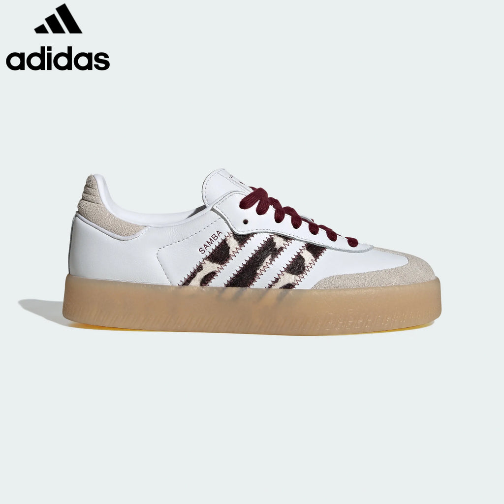 Adidas  samba  women's shoes  men's samba sneakers  Sambae White Leopard Stripe Unisex Sneakers