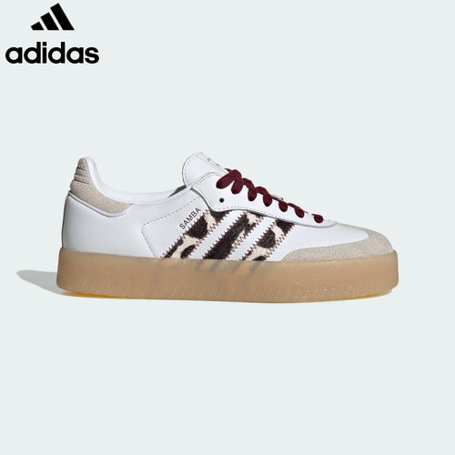 Adidas  samba  women's shoes  men's samba sneakers  Sambae White Leopard Stripe Unisex Sneakers