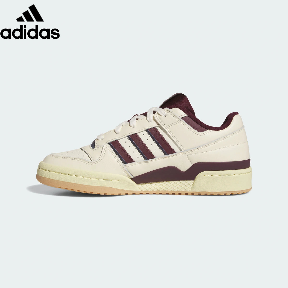 Adidas Forum Low Cream Maroon Gold Unisex Sneakers