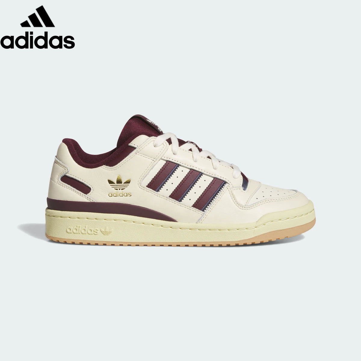 Adidas Forum Low Cream Maroon Gold Unisex Sneakers