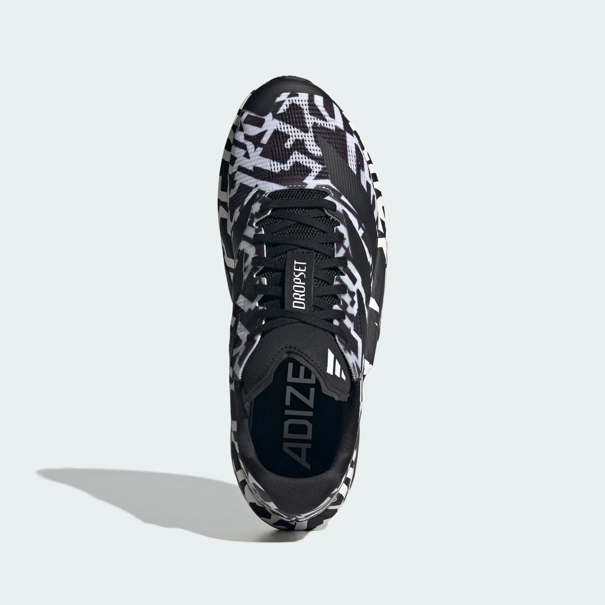 adidas Adizero Dropset Graffiti-Print Sneakers – Black and White