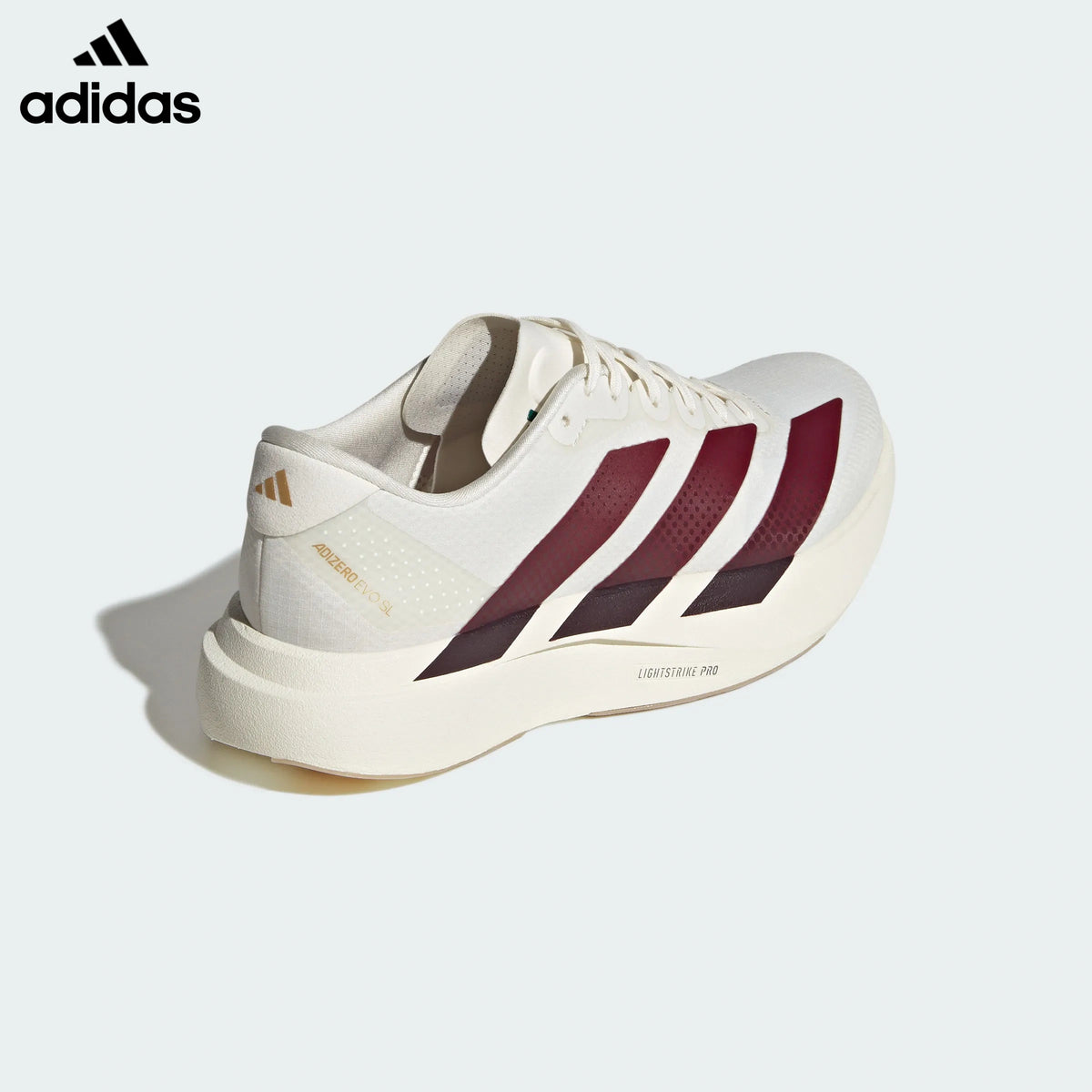 adidas Adizero Evo SL Running Shoes - Off White/Maroon
