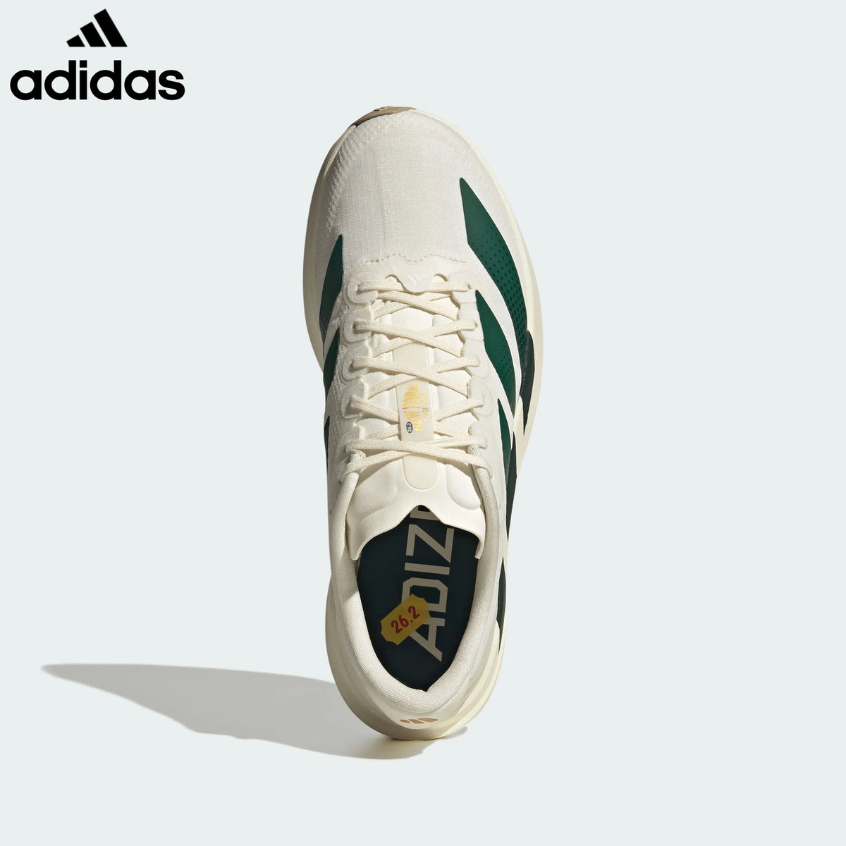 Adidas Adizero Evo SL Off White Dark Green Unisex Running Shoes