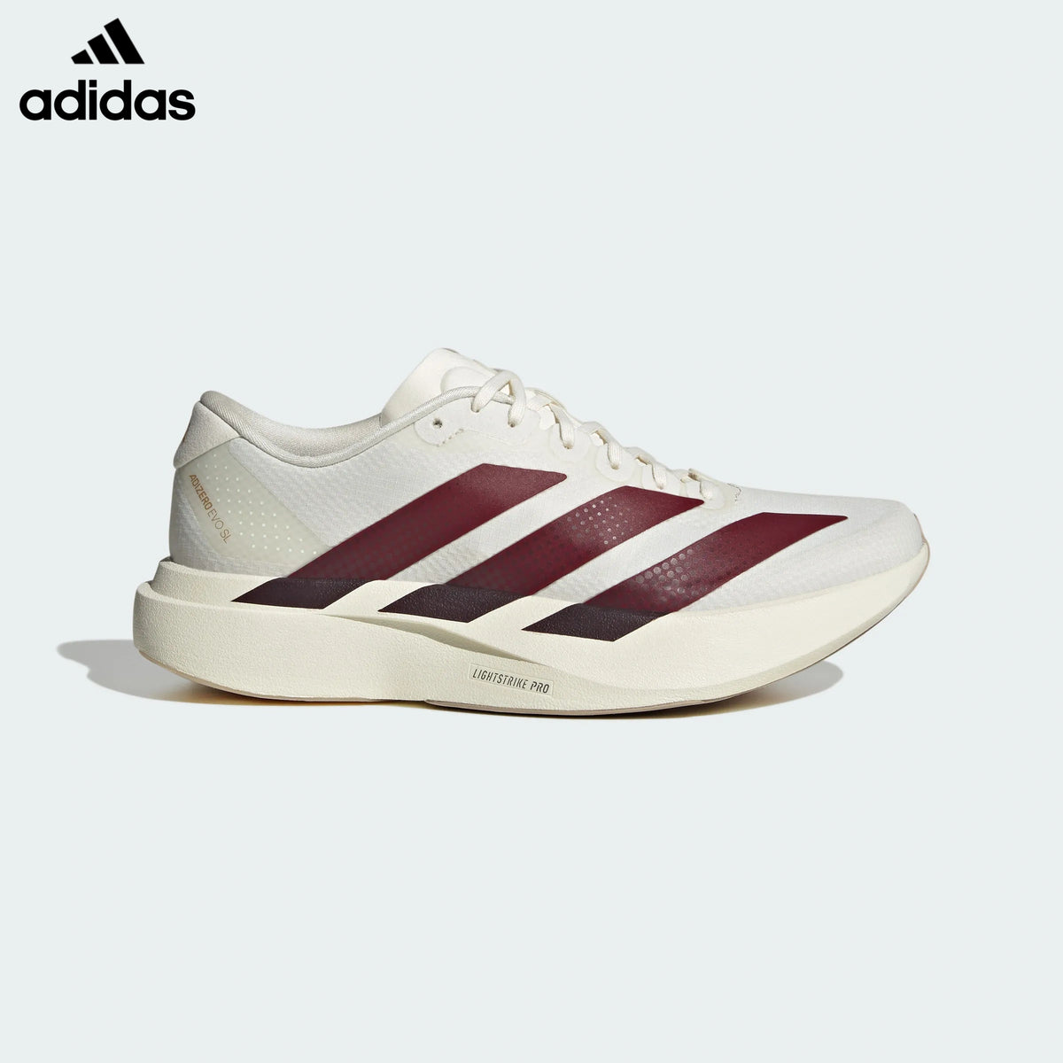 adidas Adizero Evo SL Running Shoes - Off White/Maroon