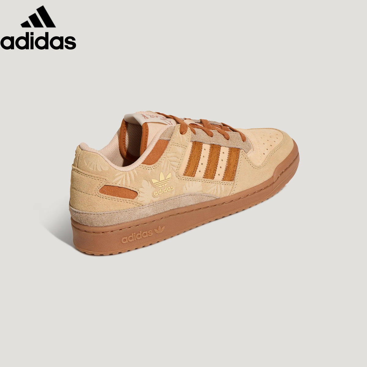 Adidas Forum Low Beige Brown Floral Unisex Sneakers