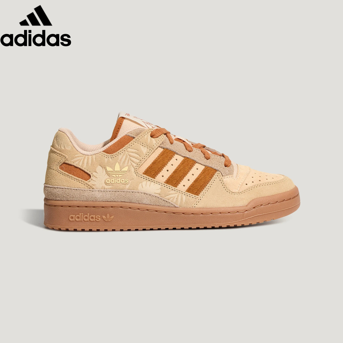 Adidas Forum Low Beige Brown Floral Unisex Sneakers