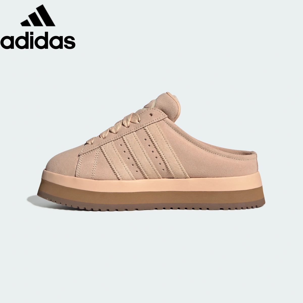 Adidas Campus Mule Light Pink Suede Unisex Sneakers