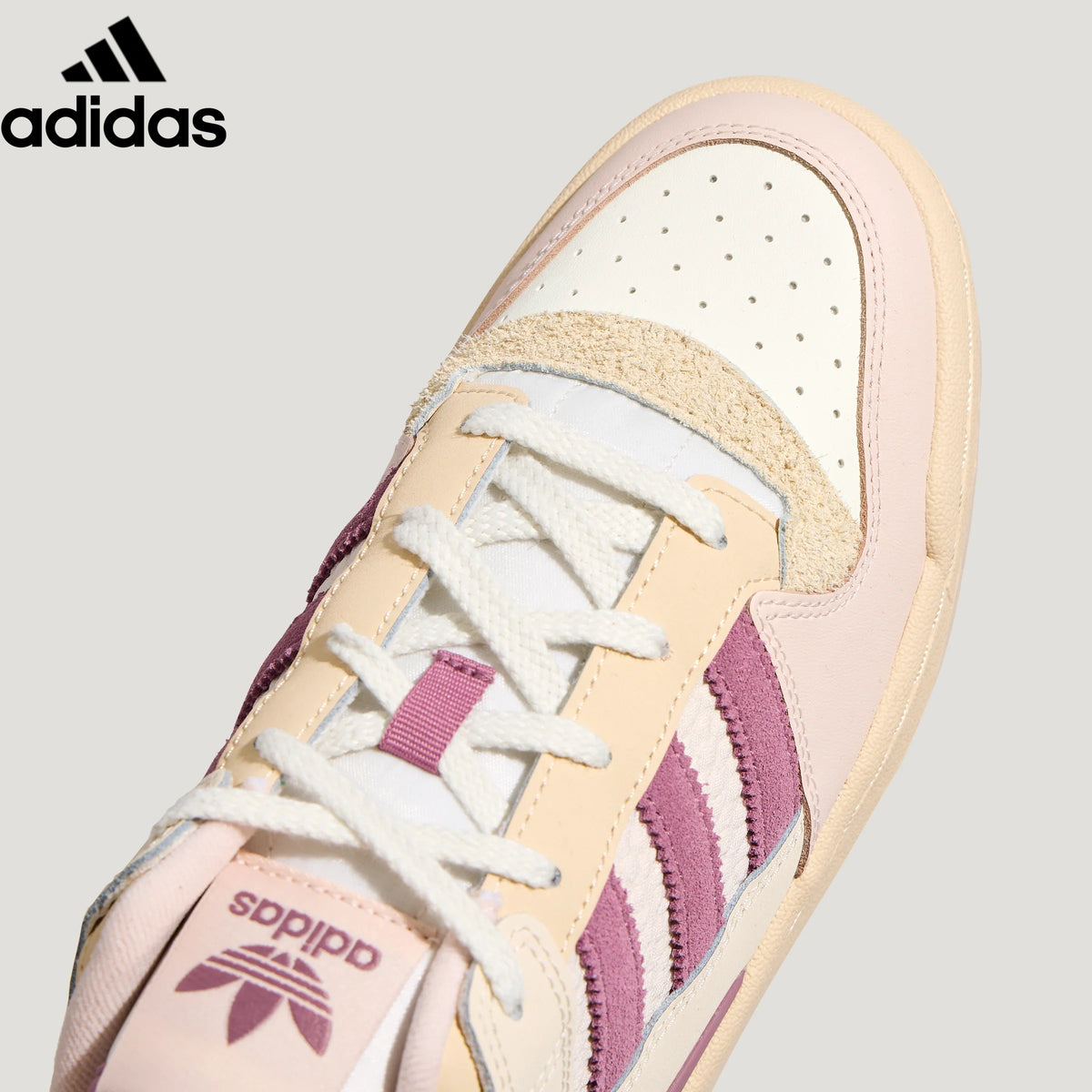 Adidas Forum Low Cream Pink Purple Unisex Sneakers
