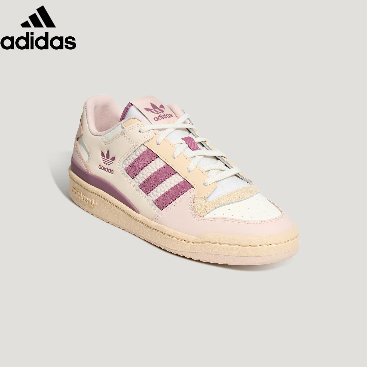 Adidas Forum Low Cream Pink Purple Unisex Sneakers