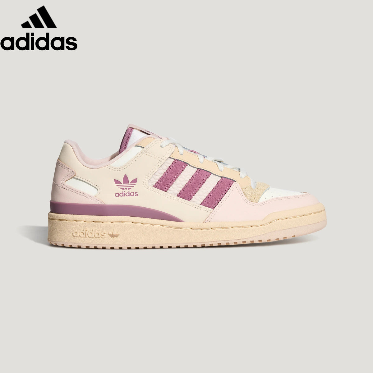 Adidas Forum Low Cream Pink Purple Unisex Sneakers